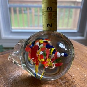 Glass Paperweight Pig